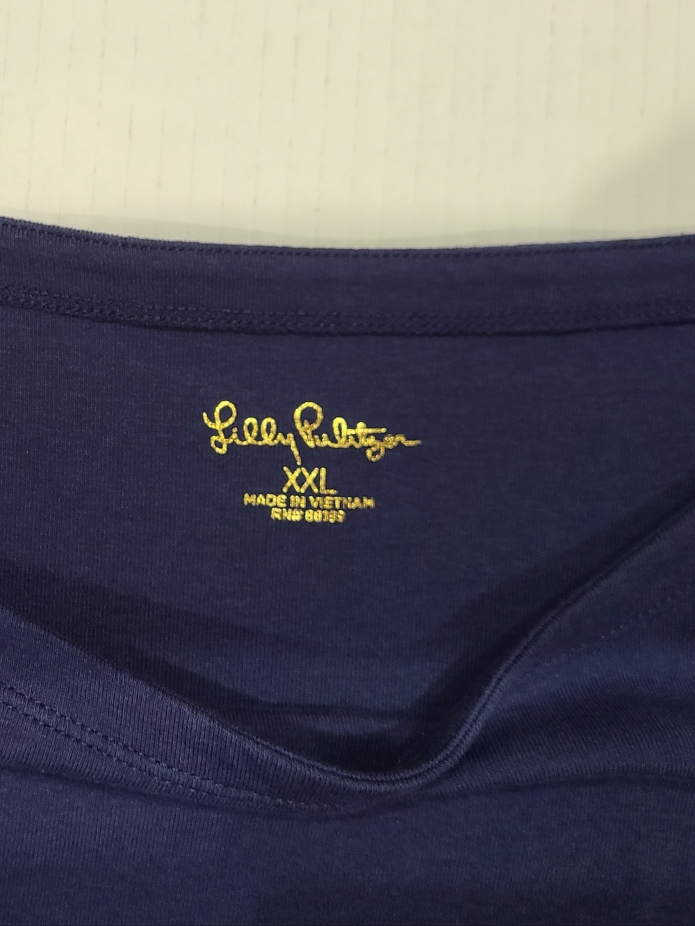 Lilly Pulitzer Halee Tee Shirt Boat Neck 3/4-Sleeve Low Tide Navy Sz XXL - Picture 6 of 14
